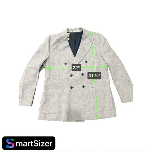 Singer + Sargent NEW Mens Double Breasted Blazer Jacket XXL Gray Plaid Wool Blen - Picture 6 of 8